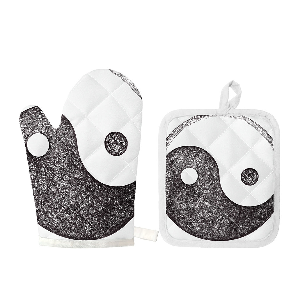 Roots Yin Yang Print Oven Mitt And Pot Holder Set