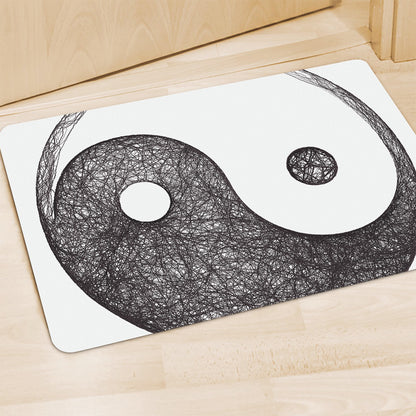 Roots Yin Yang Print Polyester Doormat