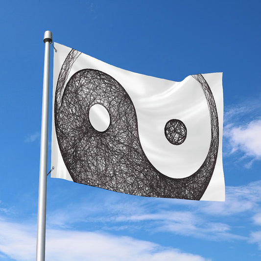 Roots Yin Yang Print Polyester Flag