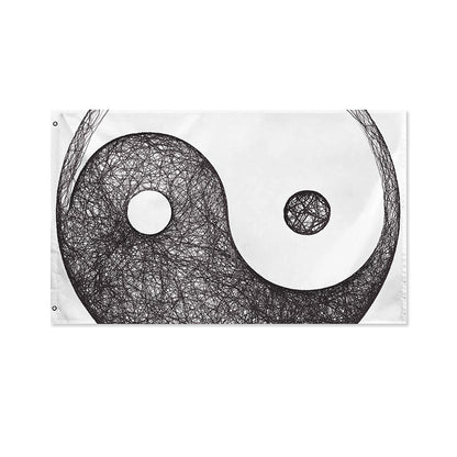 Roots Yin Yang Print Polyester Flag