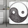 Roots Yin Yang Print Polyester Shower Curtain