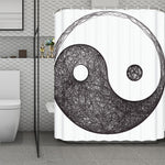 Roots Yin Yang Print Polyester Shower Curtain