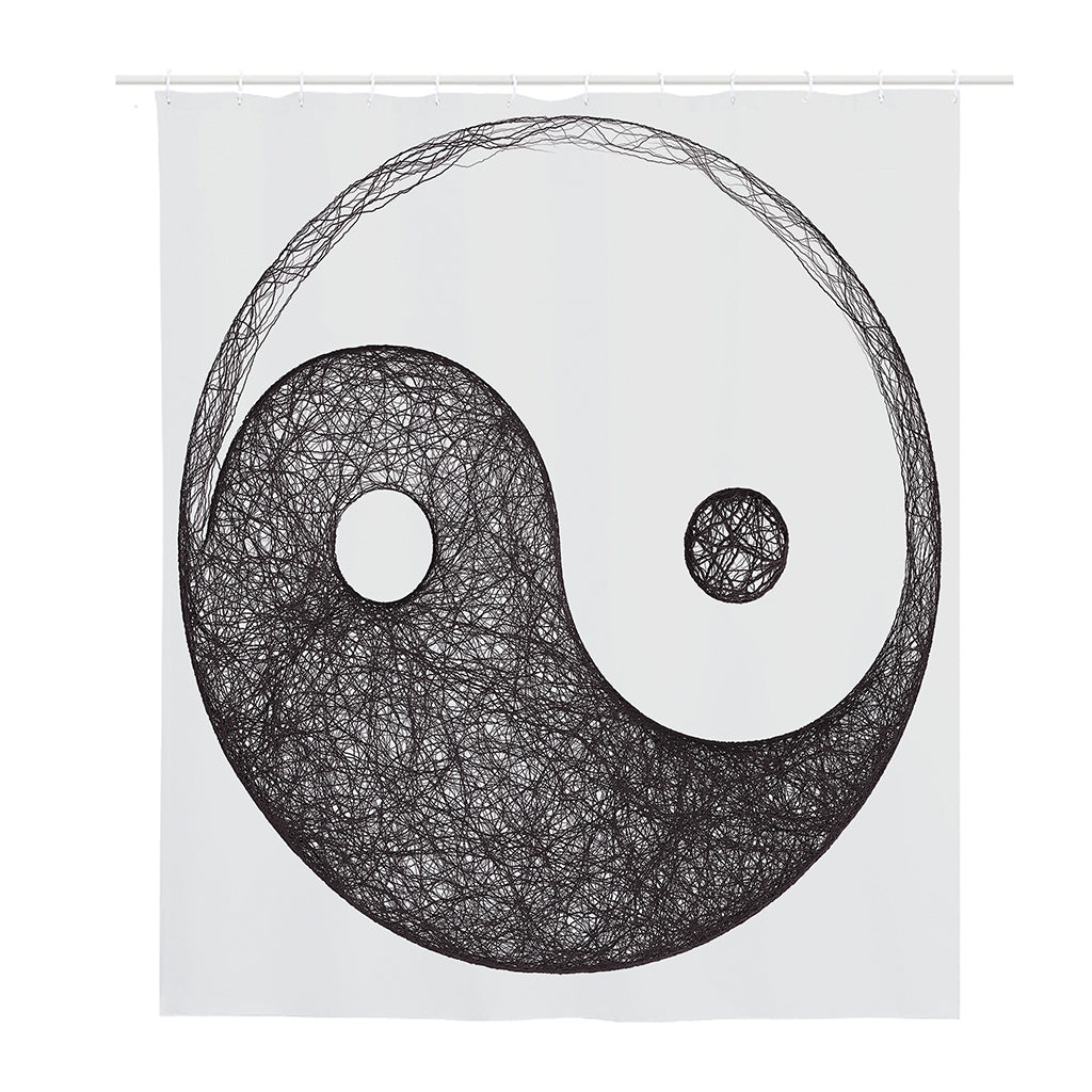 Roots Yin Yang Print Polyester Shower Curtain