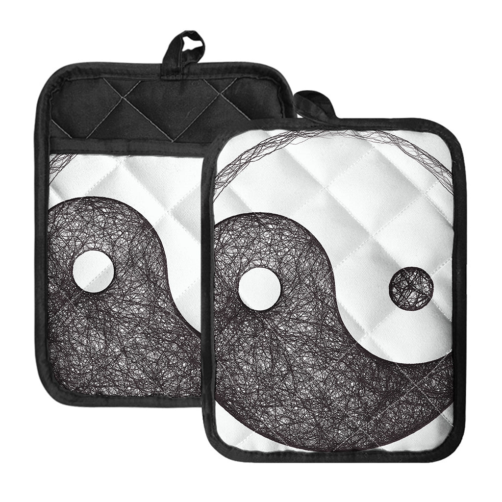 Roots Yin Yang Print Pot Holders With Pocket