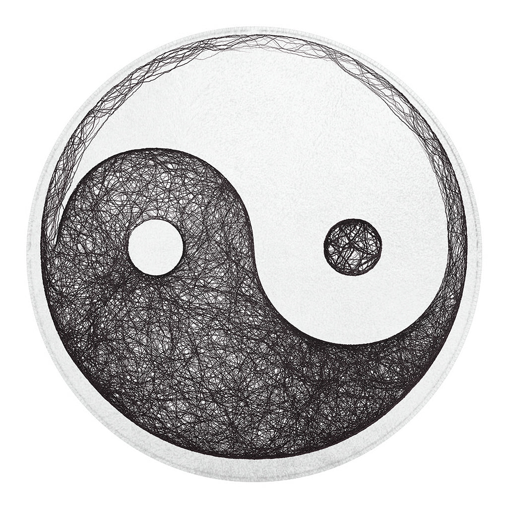 Roots Yin Yang Print Round Blanket
