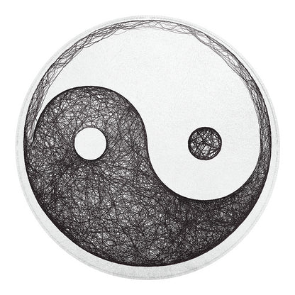 Roots Yin Yang Print Round Blanket