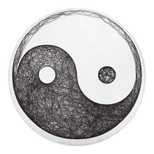 Roots Yin Yang Print Round Blanket