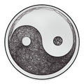 Roots Yin Yang Print Round Floor Mat