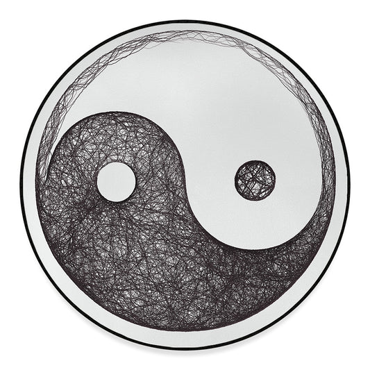 Roots Yin Yang Print Round Floor Mat