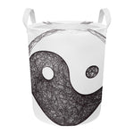Roots Yin Yang Print Round Laundry Basket