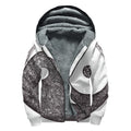 Roots Yin Yang Print Sherpa Lined Zip Up Hoodie