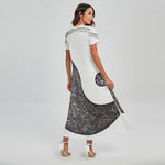 Roots Yin Yang Print Short Sleeve Maxi Dress