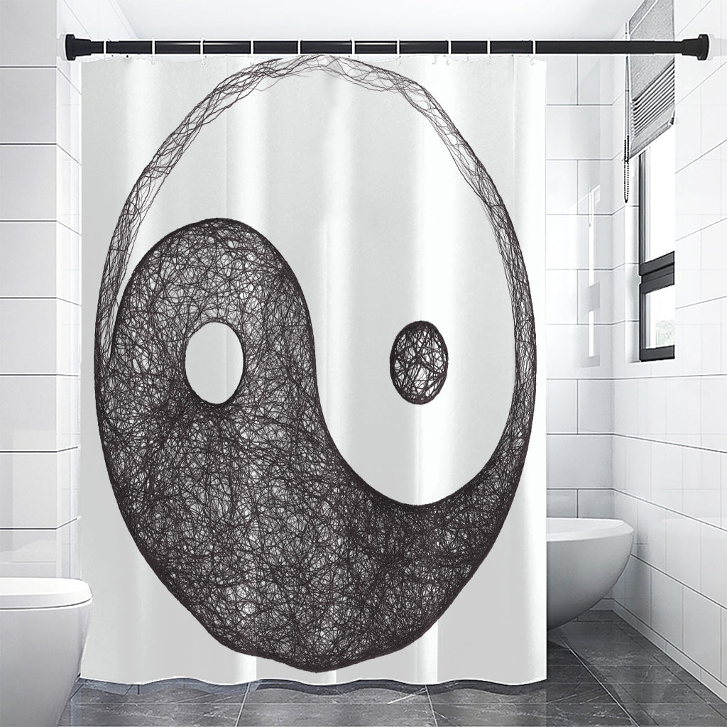 Roots Yin Yang Print Shower Curtain