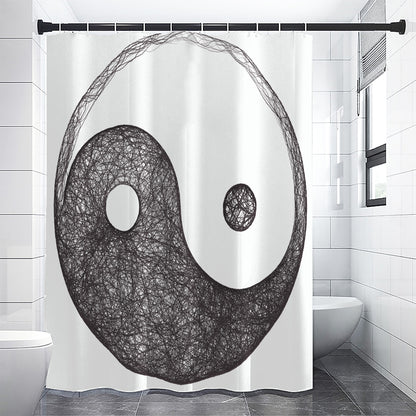 Roots Yin Yang Print Shower Curtain