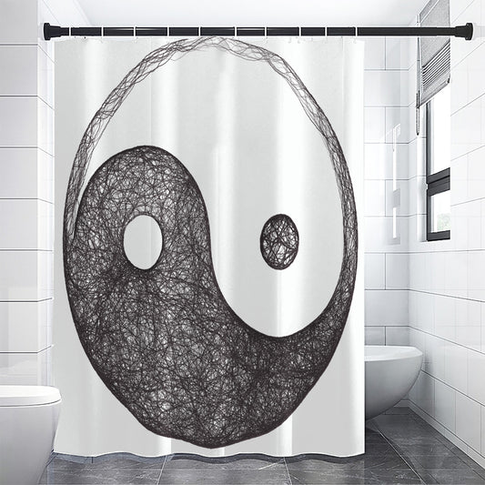 Roots Yin Yang Print Shower Curtain