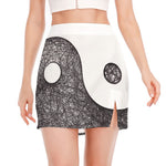Roots Yin Yang Print Side Slit Mini Skirt