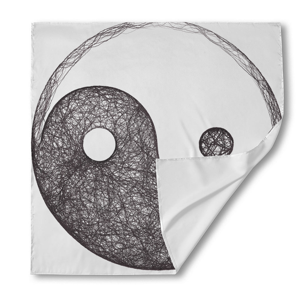 Roots Yin Yang Print Silk Bandana