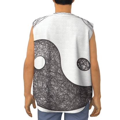 Roots Yin Yang Print Sleeveless Baseball Jersey