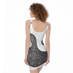Roots Yin Yang Print Sleeveless Bodycon Dress
