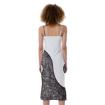 Roots Yin Yang Print Slim Fit Midi Cami Dress