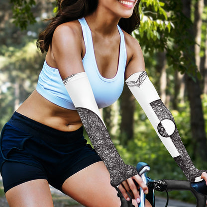 Roots Yin Yang Print Sun Protection Arm Sleeves