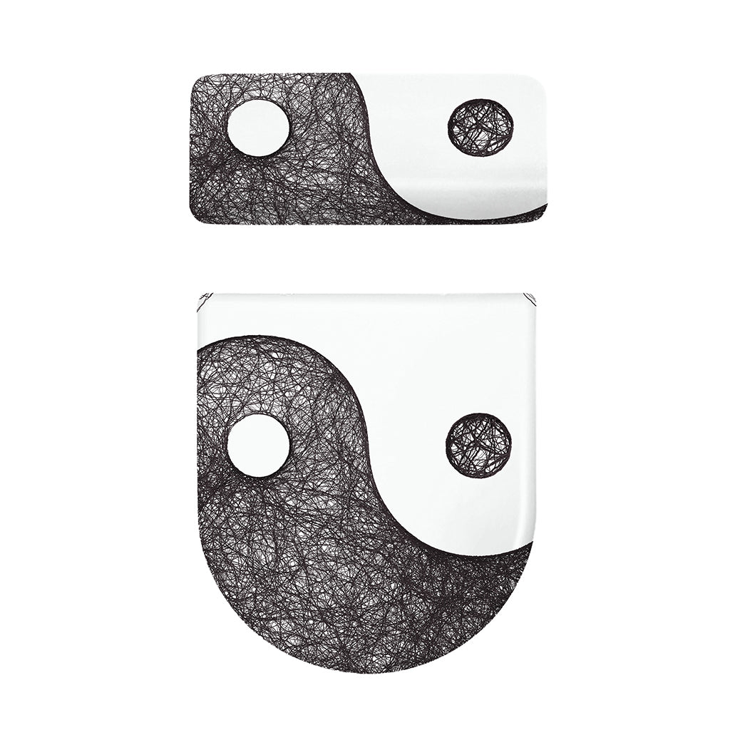 Roots Yin Yang Print Toilet Lid And Tank Cover Set