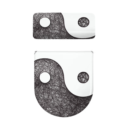 Roots Yin Yang Print Toilet Lid And Tank Cover Set
