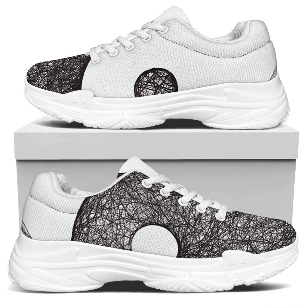 Roots Yin Yang Print White Chunky Shoes