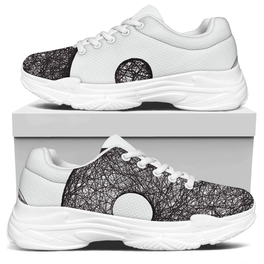 Roots Yin Yang Print White Chunky Shoes