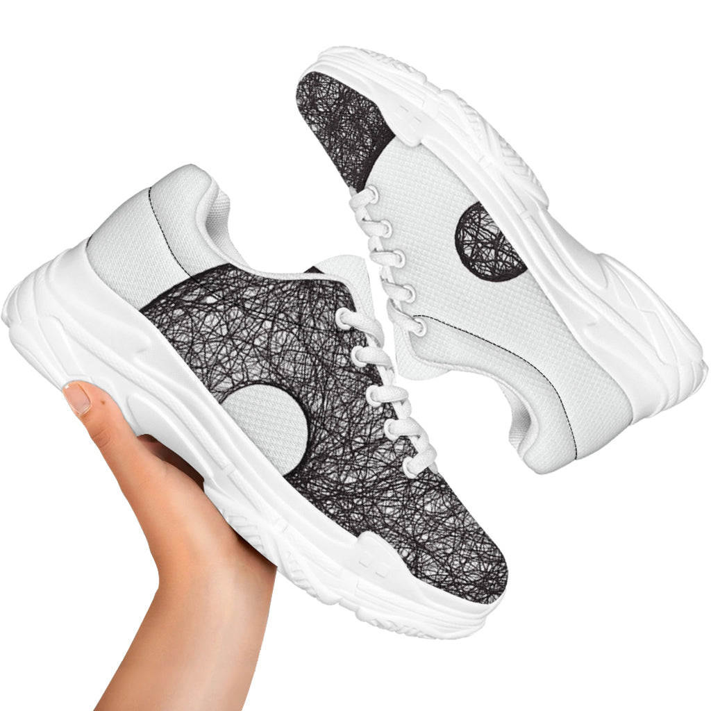 Roots Yin Yang Print White Chunky Shoes