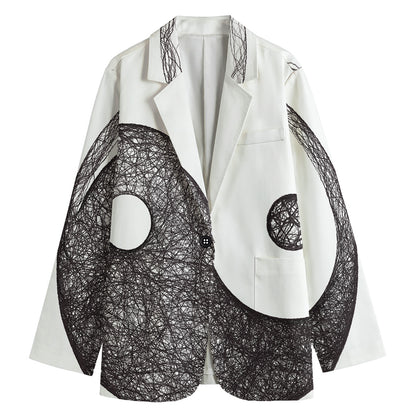 Roots Yin Yang Print Women's Cotton Blazer