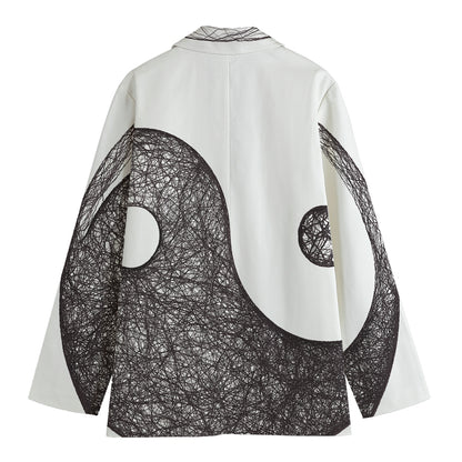 Roots Yin Yang Print Women's Cotton Blazer