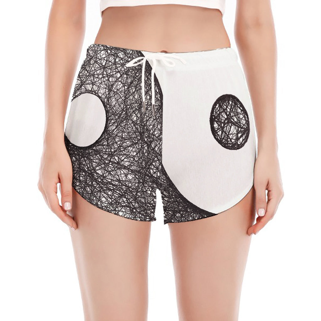 Roots Yin Yang Print Women's Split Running Shorts