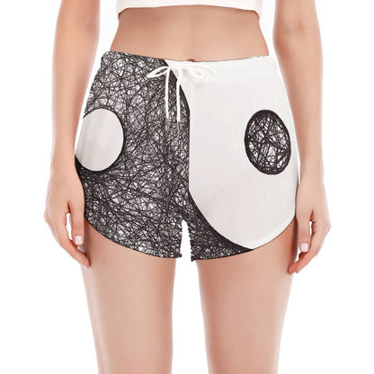 Roots Yin Yang Print Women's Split Running Shorts