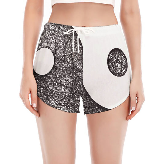 Roots Yin Yang Print Women's Split Running Shorts