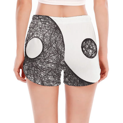 Roots Yin Yang Print Women's Split Running Shorts