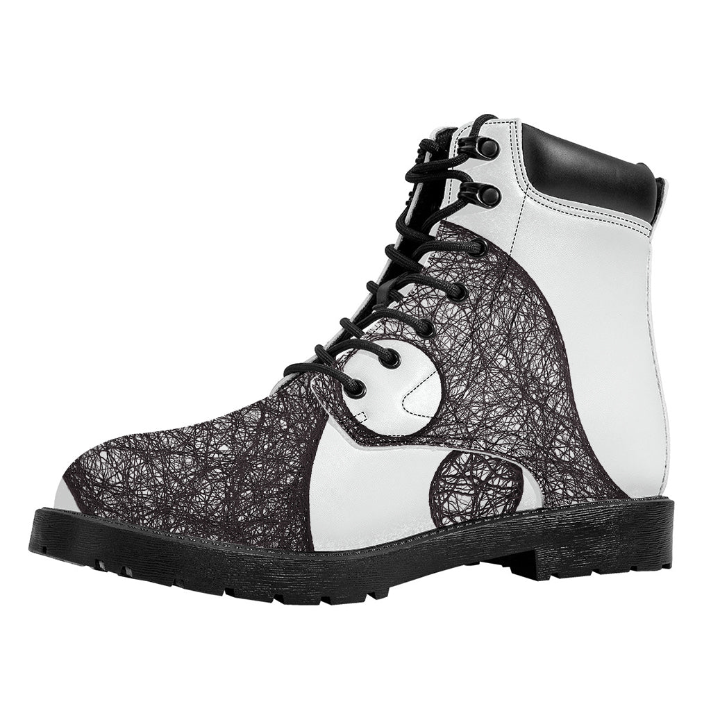 Roots Yin Yang Print Work Boots