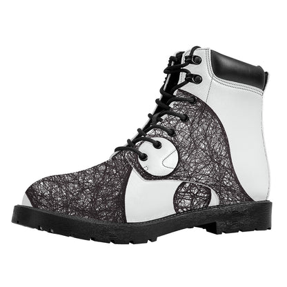 Roots Yin Yang Print Work Boots