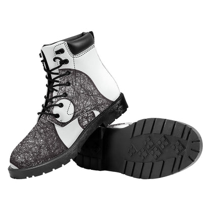 Roots Yin Yang Print Work Boots