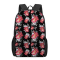 Rose And Heart Pattern Print 17 Inch Backpack