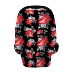 Rose And Heart Pattern Print Baby Seat Cover