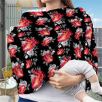 Rose And Heart Pattern Print Baby Seat Cover
