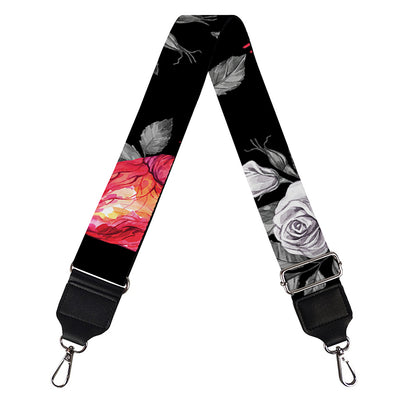 Rose And Heart Pattern Print Bag Strap