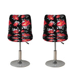 Rose And Heart Pattern Print Bar Stool Covers