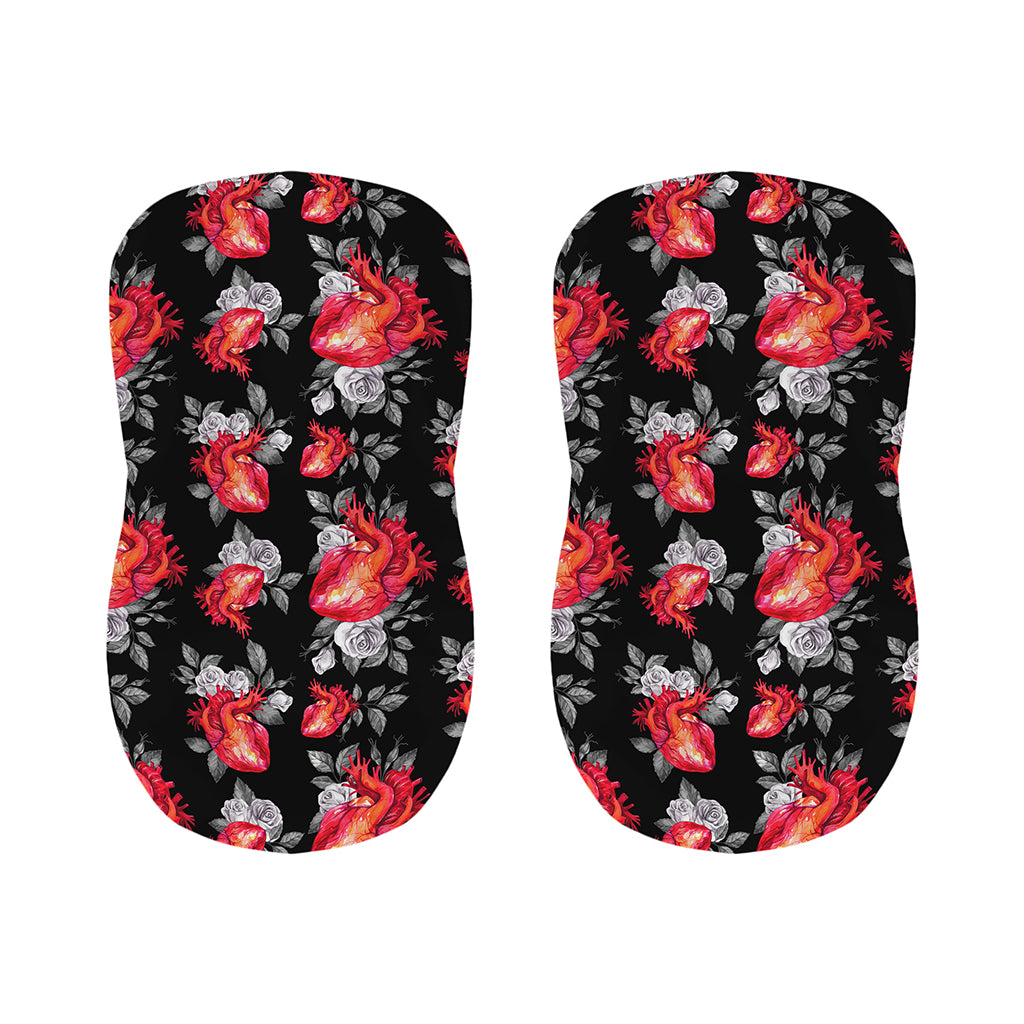 Rose And Heart Pattern Print Bar Stool Covers