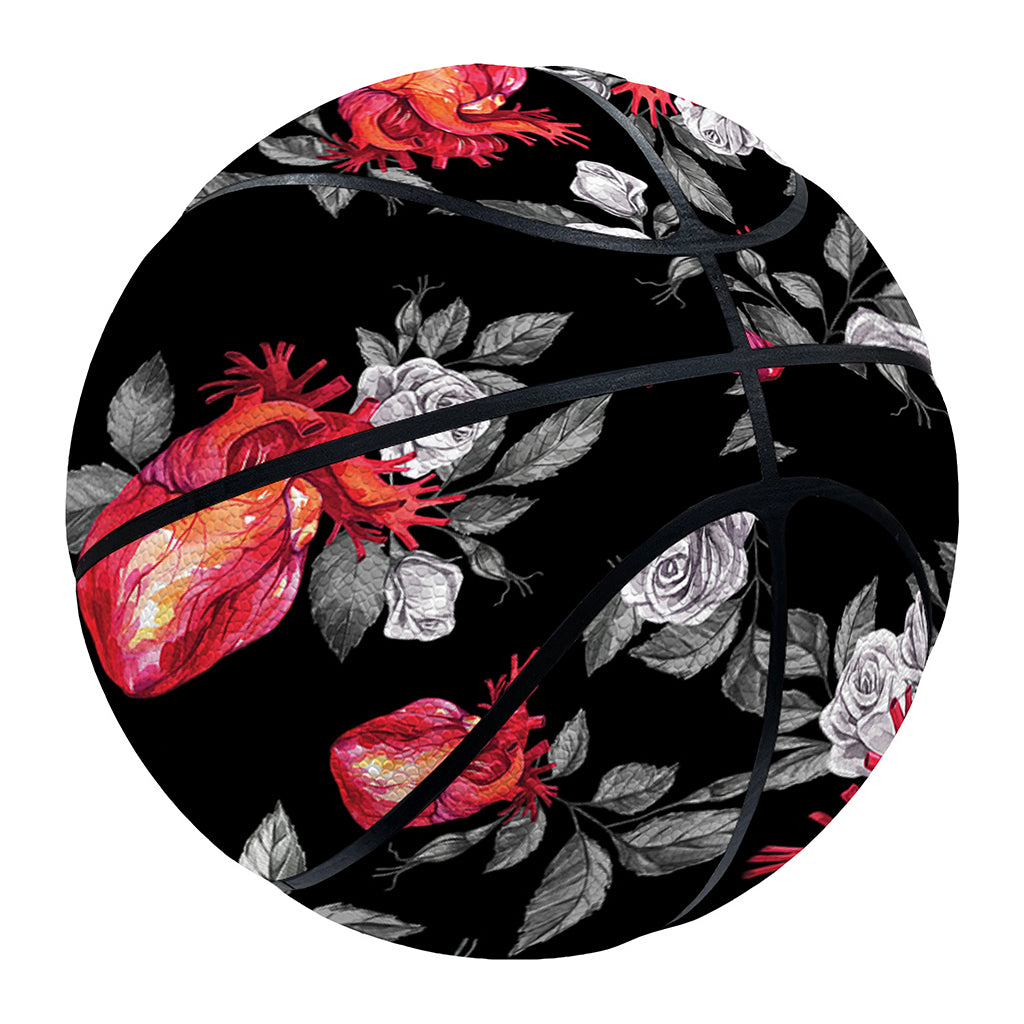 Rose And Heart Pattern Print Basketball