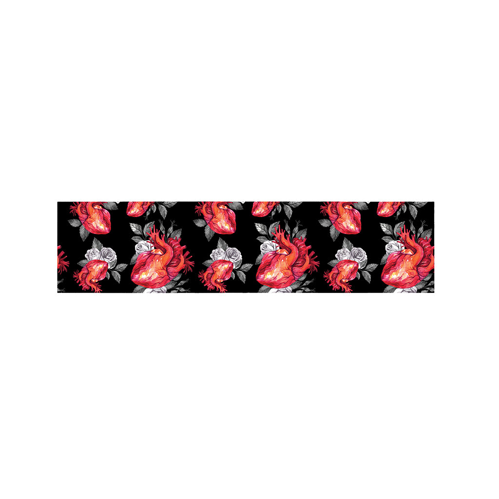 Rose And Heart Pattern Print Bed Runner