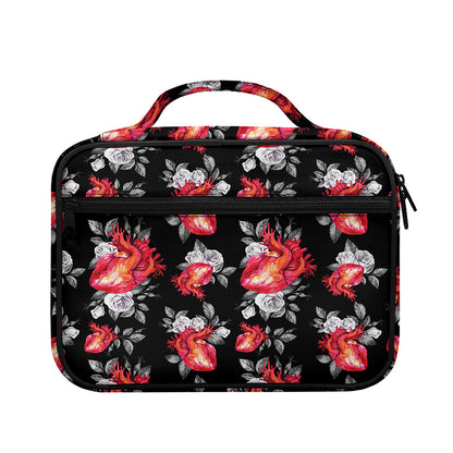 Rose And Heart Pattern Print Briefcase Bible Bag