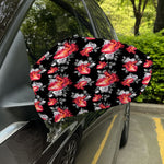 Rose And Heart Pattern Print Car Side Mirror Covers