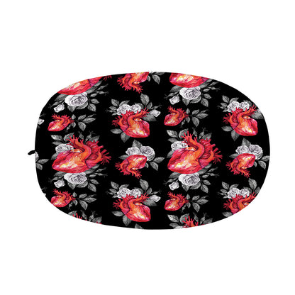 Rose And Heart Pattern Print Car Side Mirror Covers